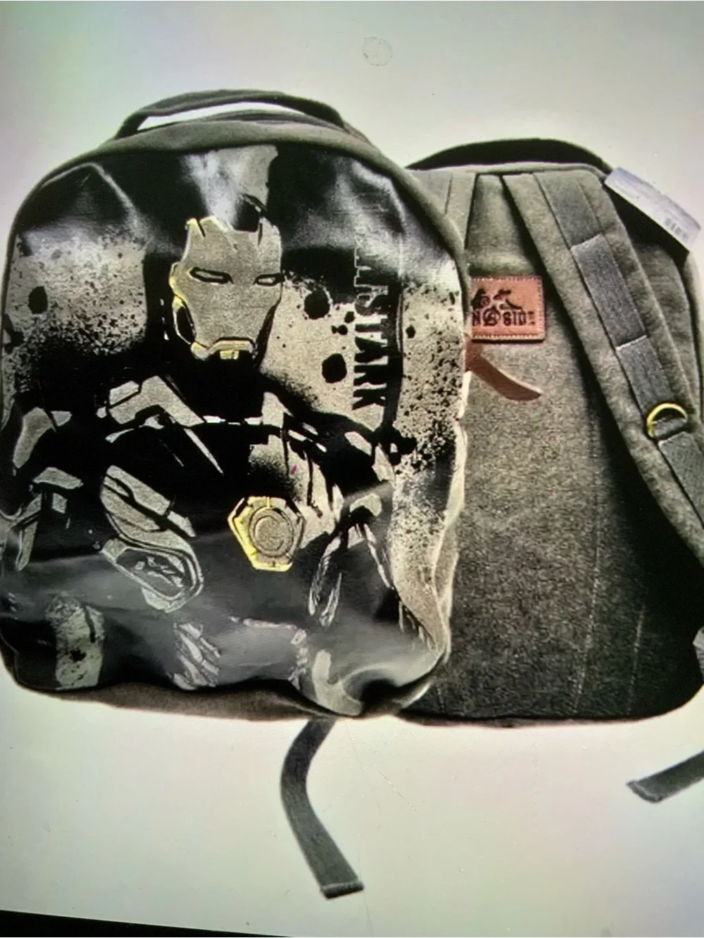 Marvel Iron Man Canvas Backpack Legend Range –Metallic tone grey & Black